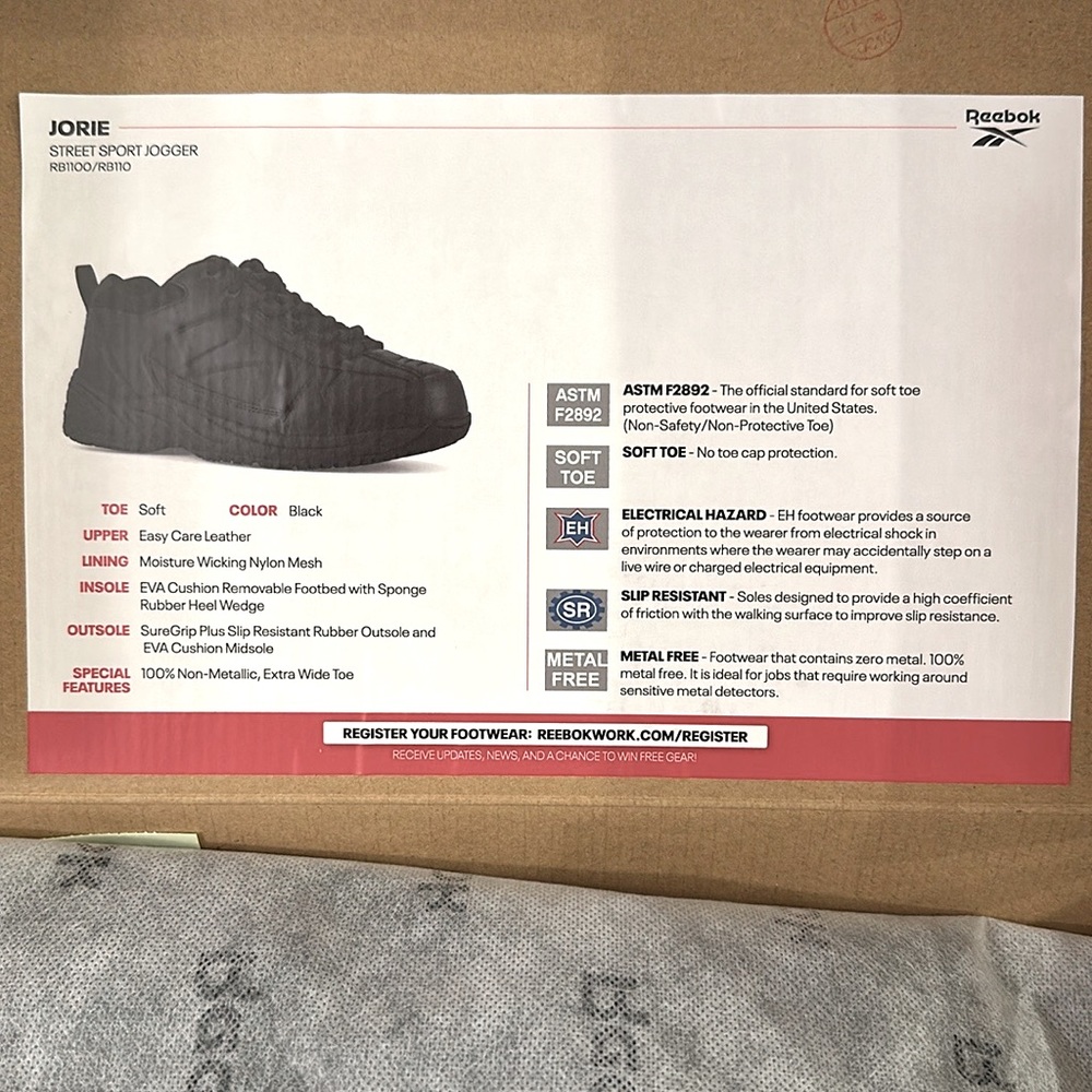NWT Reebok Men Jorie Street Sport Jogger Work Industrial Construction Shoe, 11W - Picture 6 of 10